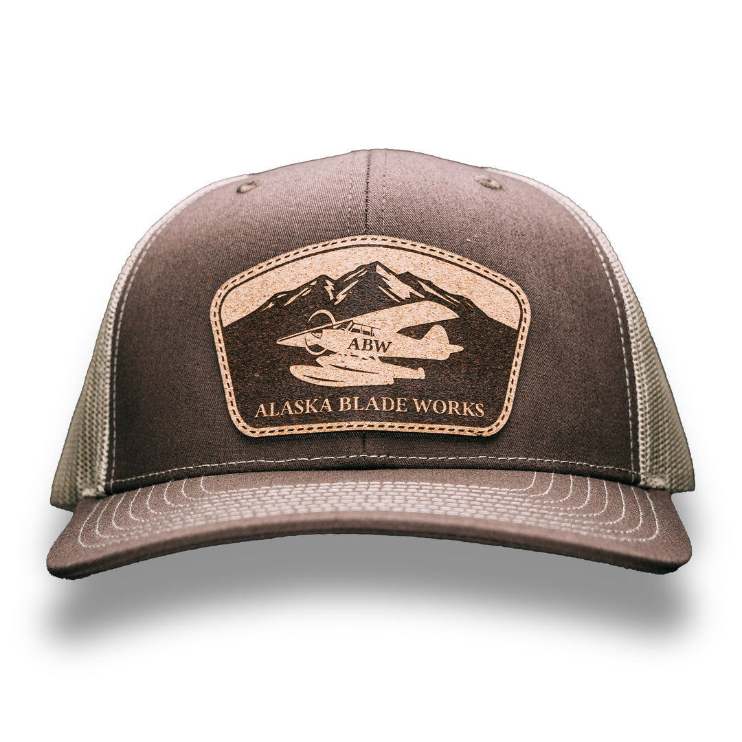 Alaskan Bush Plane Leather Patch Cap (Brown)