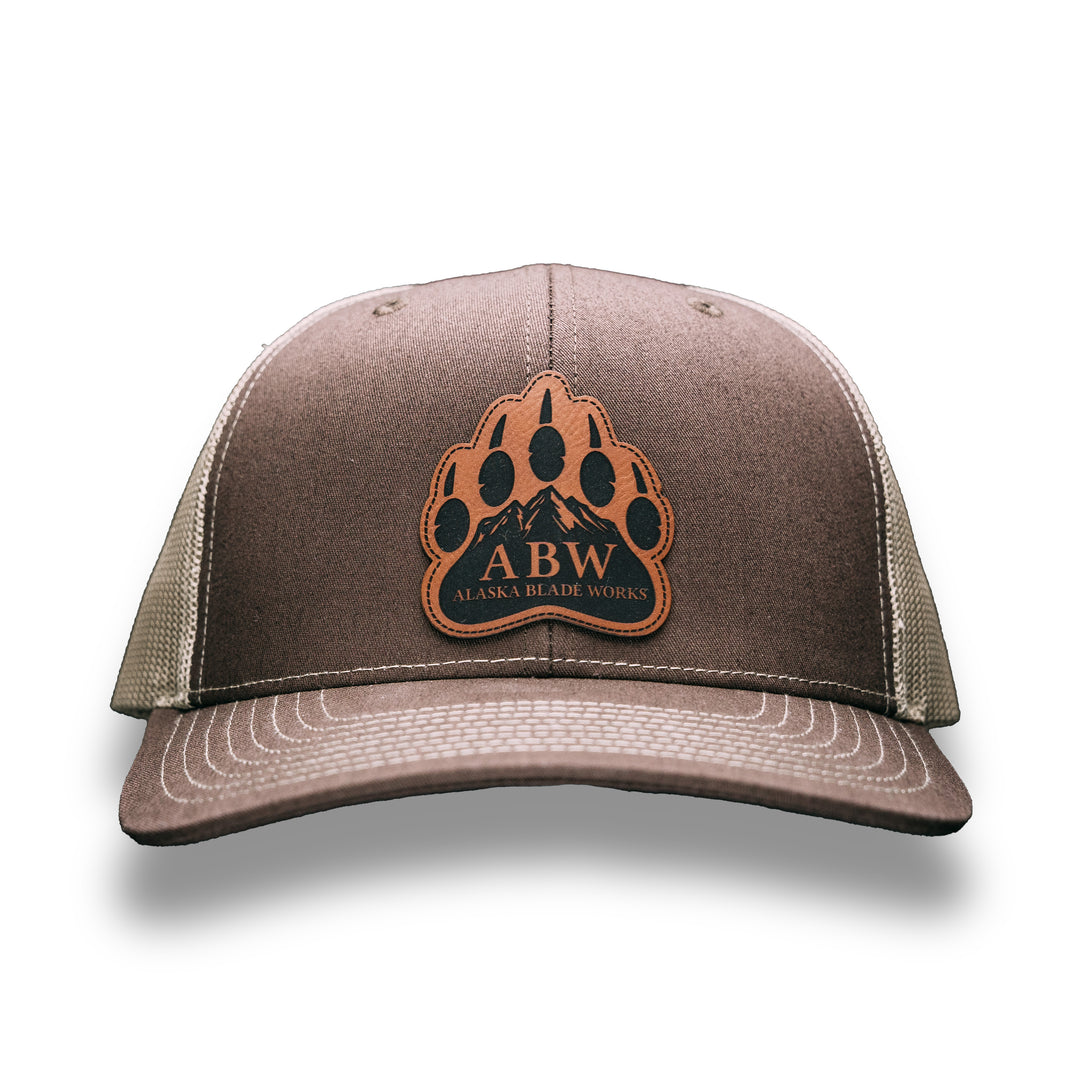 Grizzly Tracker Leather Patch Cap (Brown)