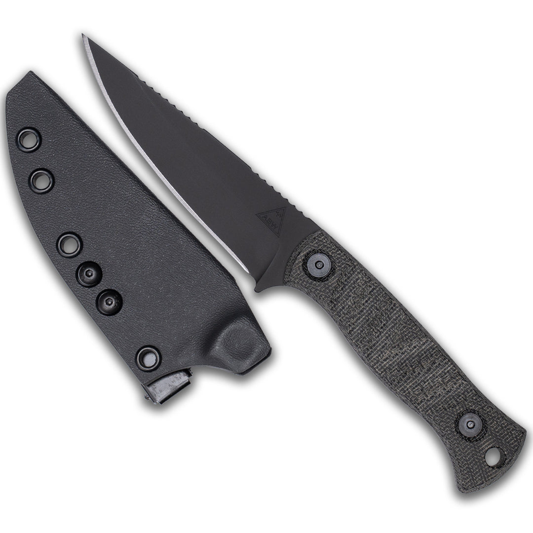 Wrangell Ultralight - Black Canvas Micarta, Armor Black Cerakote