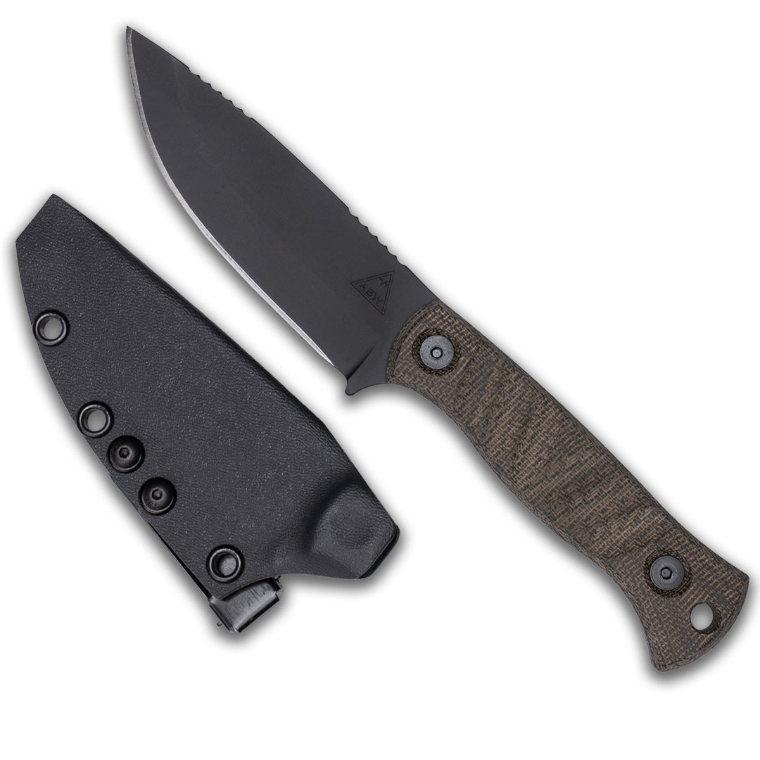 Alpine Skinner - OD Green Canvas Micarta, Armor Black Cerakote